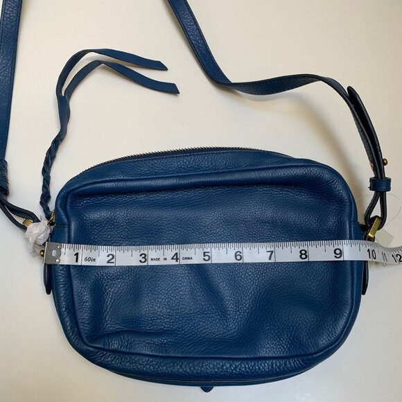 BNWT Fossil Blue Tasseled Leather Crossbody Bag - Picture 5 of 6